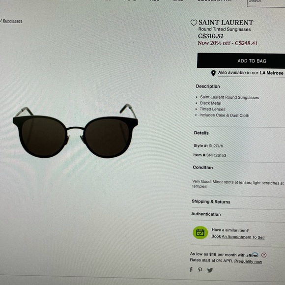 Saint Laurent vintage tinted sunglasses - Picture 4 of 5
